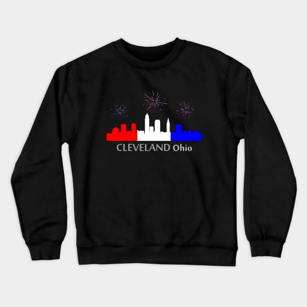 Cleveland: A Star-Spangled Spectacle Crewneck Sweatshirt by Phygital Fusion